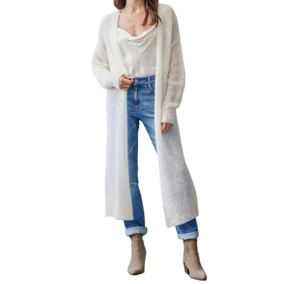 Bella Dahl Medium Long Cardigan In Winter White NWT MSRP $238 - Picture 3 of 8